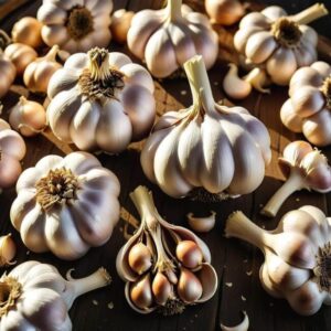 Czosnek suszony na kratach