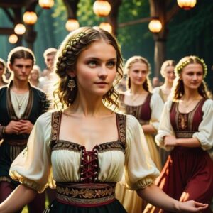 Instrumenty muzyczne w towarzystwie tańców słowiańskich