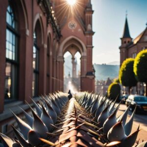 Ogród zabezpieczony przed gołębiami