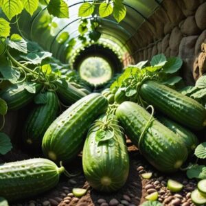 Podwiązanie ogórków w tunelu