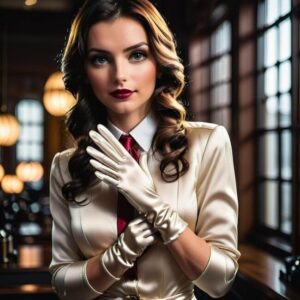 Rękawiczki jedwabne skórzane