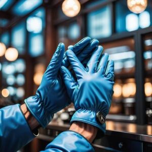 Rękawiczki niebieskie damskie