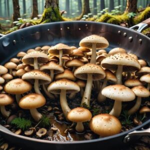 Smażenie pieczarek na patelni